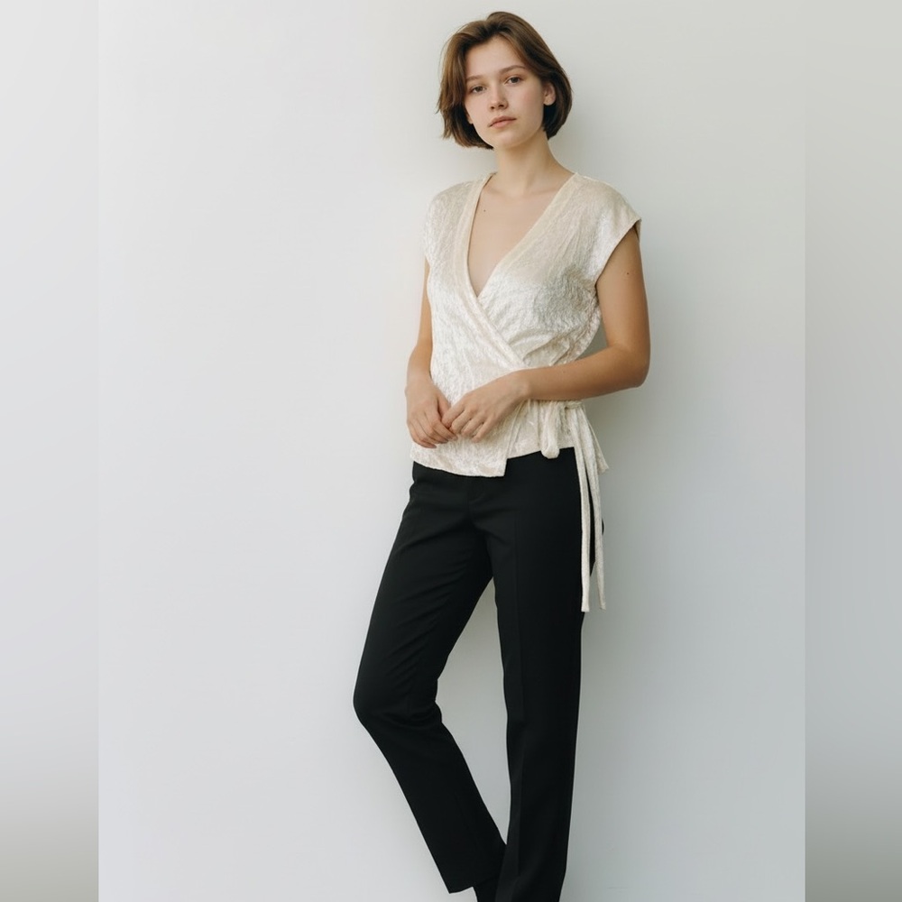 Banana Republic Crushed Velvet Wrap Top